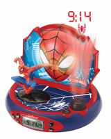 Lexibook Marvel Spider-Man Peter Parker, Projector Alarm Clock, Projecting Spider-Man puictures on the ceiling, FM radio, LDC screen, Snooze function, Batterie, Red/Blue, RP500SP