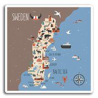 2 x 10cm Sweden Stockholm Vinyl Stickers - Sticker Laptop Luggage Gift #19374 (10cm Wide)