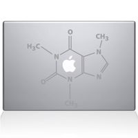 The Decal Guru The Molecular Structure of Coffee MacBook Decal Vinyl Sticker - 15" MacBook Pro (2016 & Newer) - Silver (1195-MAC-15X-S)