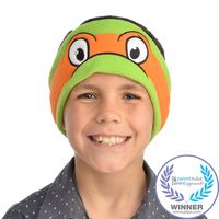 Teenage Mutant Ninja Turtles Kids Headphones by CozyPhones - Volume Limited with Ultra-Thin Speakers & Soft Headband - Perfect Children's & Toddlers Earphones for School, Home & Travel - Michaelangelo