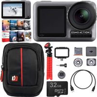 DJI Osmo Action 4K HDR Camera with 2 Touch Displays 11M Waterproof 4K Ultra HD Video 12MP Adventurer's Bundle Including Case Tripod High Speed 32GB Memory Card and Photo Video Editing Software Kit