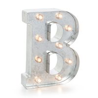 Darice Silver Metal Marquee Letter - B - 9.87" Tall, Galvanized Silver Finish