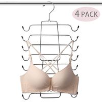 Magicool Cami Hanger 4 Pack Space Saving Hangers Closet Organizer for Tank Top, Cami, Bra, Pajamas, Strappy Dress,Bathing Suit