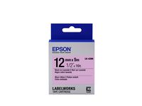 Epson LabelWorks Wave Ribbon LK (Replaces LC) Tape Cartridge ~1/2" Black on Lavender (LK-42BK) - for use with LabelWorks LW-300, LW-400, LW-600P and LW-700 Label Printers