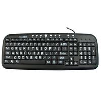 EZ See Large Print Keyboard-Black Keys-White Print