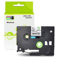 NineLeaf 1 Pack Laminated Label Tape Compatible for Brother TZe TZ 231 TZe231 TZ231 use for P-Touch PT-1000 1010R PT-2030VP PT-2430PC PTD600VP PT-E100 PTH110 PTD210 PTD400 12mm x 8m Black on White
