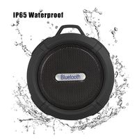 Bluetooth Shower Speaker,Driver Portable Waterproof Bluetooth 3.0 Speaker Rugged Wireless For Outdoor/Shower with Built-in Microphone & Snap Hook (Black)