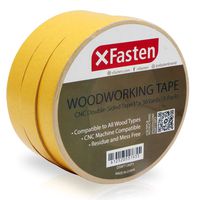 XFasten Double Sided Woodworking Tape, 1-Inch by 36-Yards, 3-Pack - Double Face Woodworker Turner's Tape for Wood Template, Removable & Residue Free