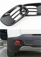 Dwindish Black Iron Rear Fog Lamp Light Hoods Cover Trim for Jeep Renegade 2015 up