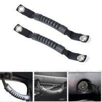 Hooke Road Windshield Pillar Rear Side Grab Handle for 2007-2018 Jeep JK Wranger Unlimited 4-Door (Black,Pack of 2)