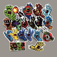 Santa Cruz Screaming Hand Laptop Stickers Waterproof Skateboard Snowboard Car Bicycle Luggage Decal 19pcs Pack