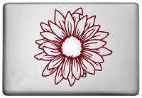Sunflower Silhouette Laptop Sticker Decor Vinyl Decal is a Sunflower MacBook Pro Air Sticker Decor Decal. Laptop Sizes 11, 12, 13 and 15 inch Burgundy