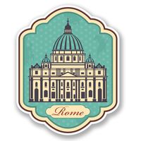 2 x 15cm- 150mm Rome Rustic Vinyl SELF ADHESIVE STICKER Decal Laptop Travel Luggage Car iPad Sign Fun #4208