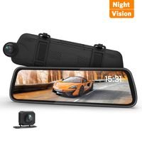 Mirror Dash Cam with Night Vision Composed of Sony IMX Sensor, Backup Camera & 9.35″ Laminated and Anti-Glare Display, 1080P Dual Dash Cam with Streaming Media BOSCAM R2