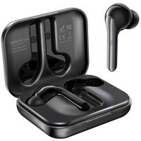True Wireless Earbuds, MEBUYZ Bluetooth 5.0 Headphones TWS in-Ear Earphones with aptX Sound, CVC Noise-Cancelling Dual Microphones, Charging Case, Touch Control, 28-H Playtime and Secure Fit (Black)