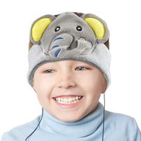 Contixo H1 Kids Soft Warm & Cozy Fleece Headphones Earphones Earbuds | Wired, 85dB Volume Limiting Animal Character Design (Elephant)