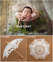 Dvotinst Newborn Photography Props, White Lace Umbrella Studio Shooting Accessories Photo Prop for Baby Shoots