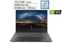 Lenovo Legion 17.3 Inch FHD IPS Gaming Laptop 9th Gen Intel 6-Core i7-9750H up to 4.5 GHz, 32GB RAM, 512GB PCIe SSD + 1TB HDD, NVIDIA GeForce GTX 1660 Ti 6GB GDDR6, Windows 10