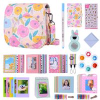 Bsuuy Instax Mini 9 Camera Accessories Bundles Compatible with FujiFilm Instax Mini 9 Mini 8 Mini 8+ Camera with Mini 9 Case, Six Color Filters,Rainbow Shoulder Strap etc.（Rape Flower 14Items）