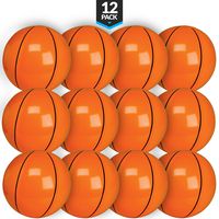 Bedwina Inflatable Basketballs (Pack of 12) 16 inch, Beach Balls for Sports Themed Birthday Parties, Beach Pool Party, Games, Favors, Stocking Stuffers