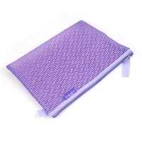 uxcell PVC Gridding Zipper Closure A4 Paper File Bag Document Holder Purple