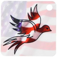 3dRose American Flag Dove - Key Chains, 2.25 x 4.5 inches, set of 2 (kc_12147_1)