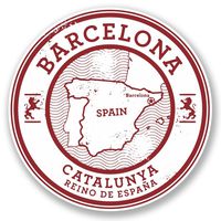2 x 10cm- 100mm Barcelona Catalunya Spain Vinyl SELF ADHESIVE STICKER Decal Laptop Travel Luggage Car iPad Sign Fun #5723