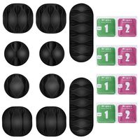 Cable Clips, ONME Cable Holder Multipurpose Cord Management for Home Non-Toxic Rubber Material Self-Adhesive Desk Cord Clips Durable Cord Organizer Black Cord Holder for Office (Black 10pcs)