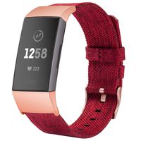 TOYOUTHS Compatible with Fitbit Charge 3 Bands Charge 3 SE Bands for Women Rose Gold Replacement Strap Sports Band Accessories Wristband for Men Small Large Compatible Fitbit Charge 3 XL, Red, Large