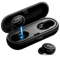 True Wireless Bluetooth Earbuds V5.0-Sport IPX6 Waterproof in-Ear No Drop Fit Mic Earphones- HD Deep Bass Stereo Sound Noise Canceling Headphone-16 Hr Battery Playtime Headsets with Charging Case