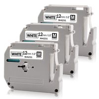 Absonic Tape Cassette Replacement M231 M-K231 MK231 M-231 Label Tape for Brother P-Touch PT-90 PT-M95 PT-65 PT-70 PT-70BM PT-70SR PT-80 Label Maker (1/2" x 26.2', 12mm x 8m, Black on White) - 3 Pack