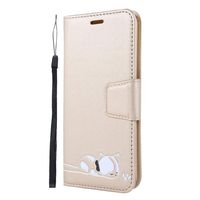 Lomogo Leather Wallet Case for Huawei Y7 2019/Y7 Pro 2019 with Stand Feature Card Holder Magnetic Closure, Shockproof Flip Case Cover for Huawei Y7 Prime 2019 - LOGHU050270 Gold