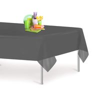 Dark Grey 12 Pack Premium Disposable Plastic Tablecloth 54 Inch. x 108 Inch. Rectangle Table Cover By Grandipity