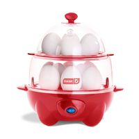 Dash DEC012RD Deluxe Rapid Cooker Electric for Hard Boiled, Poached, Scrambled Eggs, Omelets, Steamed Vegetables, Seafood, Dumplings & More, 12 capacity, with Auto Shut Off Feature Red