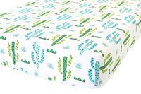 ADDISON BELLE 100% Organic Cotton Fitted Crib Sheet Premium Baby Bedding - Soft, Breathable & Durable (Cactus)