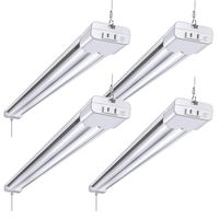LED Shop Light for Garages, 4FT 4500LM, 45W 5000K Daylight, 48 Inch LED Ceiling Lights, Freelicht Linkable LED Shop Lights with Plug, Workshop Light Fixture with Pull Chain (ON/Off), ETL - 4 Pack