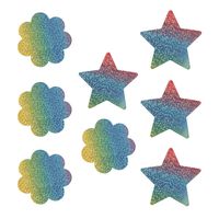 Disposable Pasties Adhesive Nipple Covers Lingerie Breast Pasties Petals for Women (Mixed Shape, Multicolor)