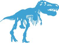 hBARSCI Tyranosaurus Rex Skeleton Vinyl Decal - 5 Inches - for Cars, Trucks, Windows, Laptops, Tablets, Outdoor-Grade 2.5mil Thick Vinyl - Sky Blue