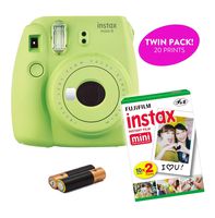 Fujifilm - Instax Mini 9 & Instax Mini 7S Instant Camera Product Bundles | Film Pack Options | Renewed (Mini 9 + 1 Film Pack, Lime Green)