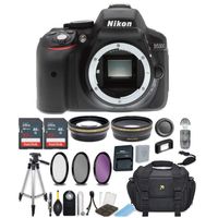 Nikon D5300 24.2 MP DSLR Camera (Body Only) Bundle includes 64GB Memory + Filters + Deluxe Bag + Accessories