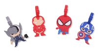 Finex Set of 4 - Avengers Captain America Iron Man Spiderman Luggage ID Tag Bags with Adjustable Strap Superhero