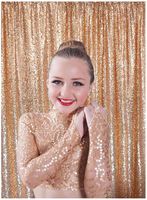 ShinyBeauty Sequin Backdrop Curtains Prom Backgrounds Glitter Photography Back Drop Cover-190920 (4FTx8FT 2Pack, Rose Gold)