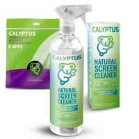 Calyptus TV Screen Cleaner Kit | Safe for Cleaning Television, Digital Screen, Smart Phone, Laptop, Tablet | Alcohol Ammonia VOC Free | 100% Natural, Plant Based, Non-Toxic | 24 Oz + Microfiber Cloth