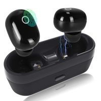 FERRISA TWS Bluetooth Earbuds, Wireless Headset Earbuds Bluetooth 5.0, Deep Bass Waterproof Stereo in-Ear Headphones Noise Reduction with Charging Case (Black)