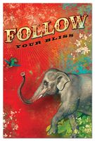 Follow Your Bliss Elephant Blank Boxed Note Cards with Envelopes, All Occasion (12 Count) - Cute Inspirational Notecards, FS66485 Tree-Free Greetings