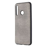 Ostop Phone Case for Huawei Nova 10i/Huawei P Smart Plus 2019,Soft TPU Silicone Cases Fabric Cloth Texture Matte Back Cover Flexible Rubber Gel Bumper Slim Canvas Leather Protective Case,Light Gray