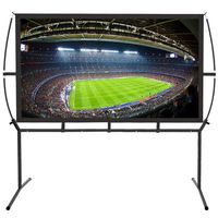 Portable Projector Screen with Stand, Indoor and Outdoor Movie Screen 100" with Wrinkle-Free Design (Easy to Clean, 160° Viewing Angle and Includes a Carry Bag) (100") (Renewed)