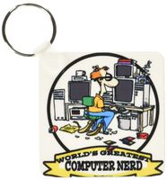 3dRose Funny Worlds Greatest Computer Nerd Men Cartoon - Key Chains, 2.25 x 4.5 inches, set of 2 (kc_103072_1)