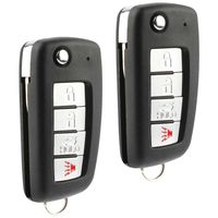 Car Key Fob Keyless Entry Flip Remote fits Nissan & Infiniti (KBRASTU15, CWTWB1U758, CWTWB1U821), Set of 2