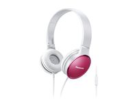 PANASONIC 2-Tone Color Foldable Headphones with Microphone, Call Controller and 3.9 ft Audio Cord Compatible with iPhone, BlackBerry, Android - RP-HF300M-P - On-Ear Headphones (Pink/White)